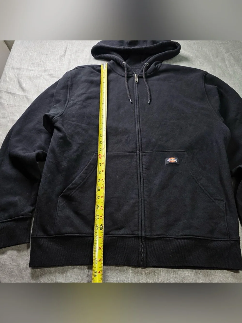Dickies Men's Black Full-Zip Hooded Sweatshirt Size L